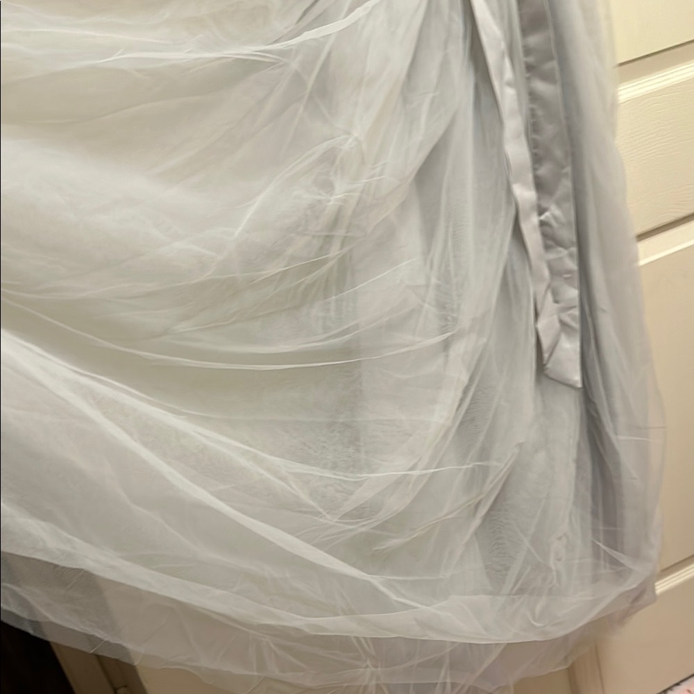 Silver Gray Ruched Backless Bustier Prom Dress - Picture 9 of 9